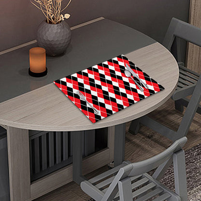 Red Black And White Argyle Print Placemat