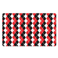Red Black And White Argyle Print Polyester Doormat