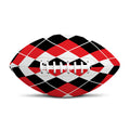 Red Black And White Argyle Print Rugby Ball