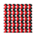 Red Black And White Argyle Print Silk Bandana