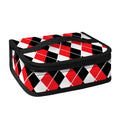 Red Black And White Argyle Print Small Lunch Bag