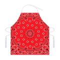 Red Black And White Bandana Print Adjustable Apron