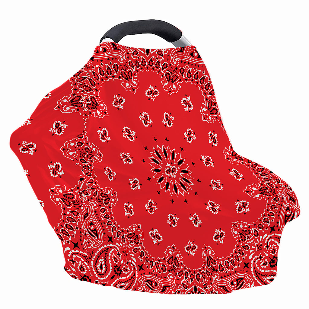 Red Black And White Bandana Print Baby Seat Cover
