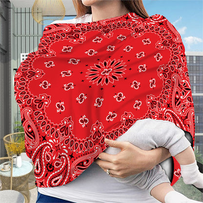 Red Black And White Bandana Print Baby Seat Cover