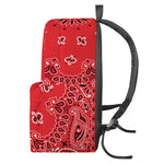 Red Black And White Bandana Print Backpack