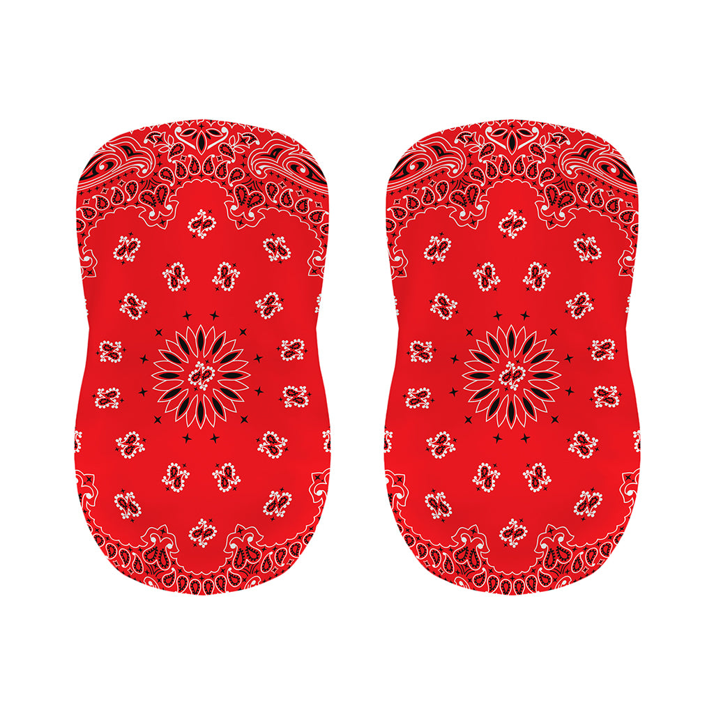 Red Black And White Bandana Print Bar Stool Covers