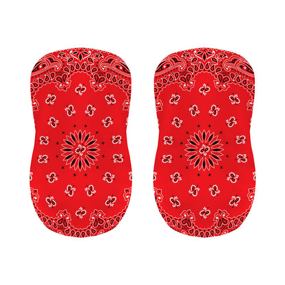 Red Black And White Bandana Print Bar Stool Covers