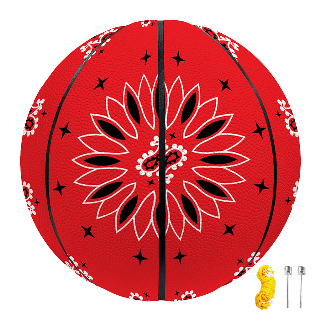 Red Black And White Bandana Print Basketball