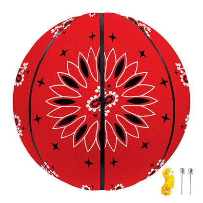 Red Black And White Bandana Print Basketball