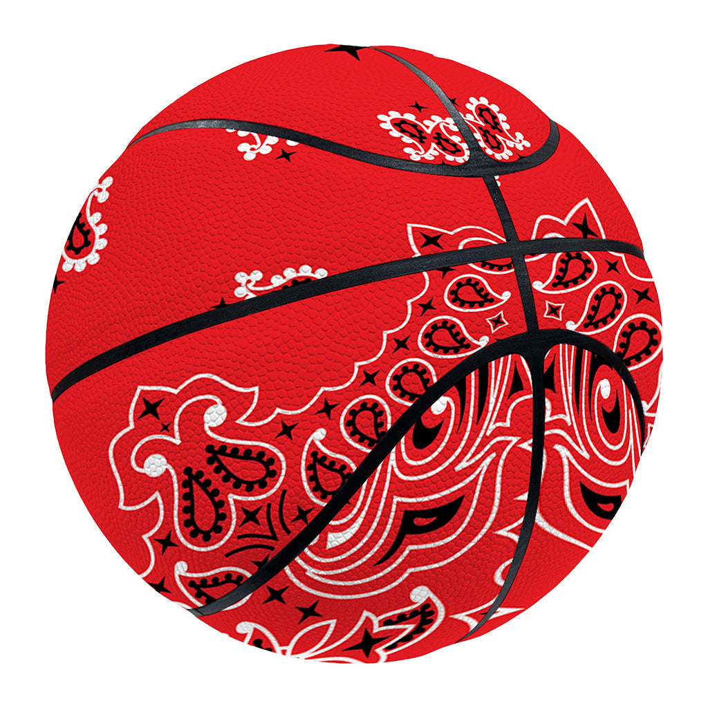 Red Black And White Bandana Print Basketball