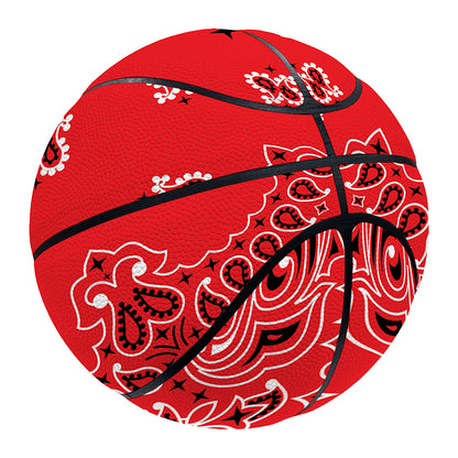 Red Black And White Bandana Print Basketball