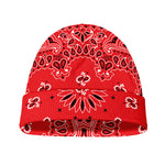 Red Black And White Bandana Print Beanie
