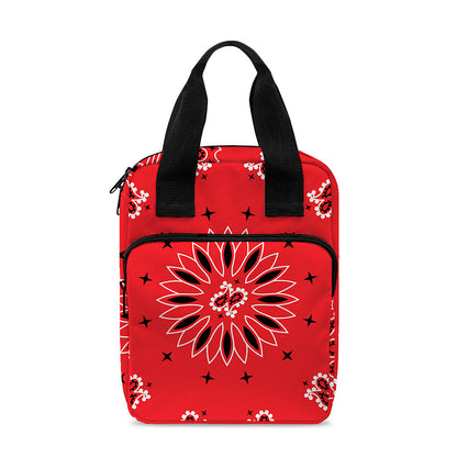 Red Black And White Bandana Print Bible Tote Bag