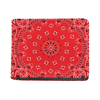Red Black And White Bandana Print Bifold Wallet
