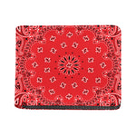 Red Black And White Bandana Print Bifold Wallet
