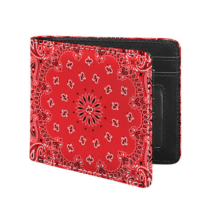 Red Black And White Bandana Print Bifold Wallet