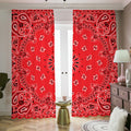 Red Black And White Bandana Print Dimout Pencil Pleat Curtains
