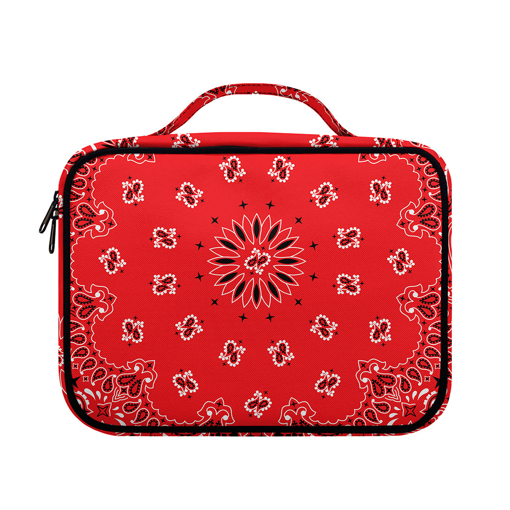 Red Black And White Bandana Print Briefcase Bible Bag