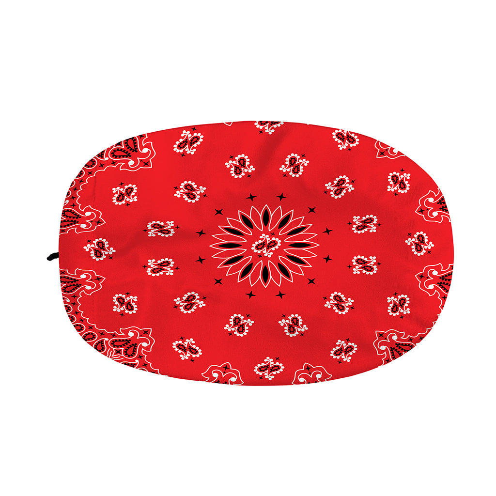 Red Black And White Bandana Print Car Side Mirror Covers