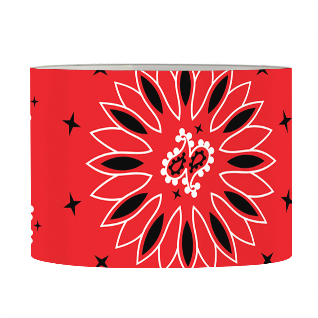 Red Black And White Bandana Print Drum Lamp Shade