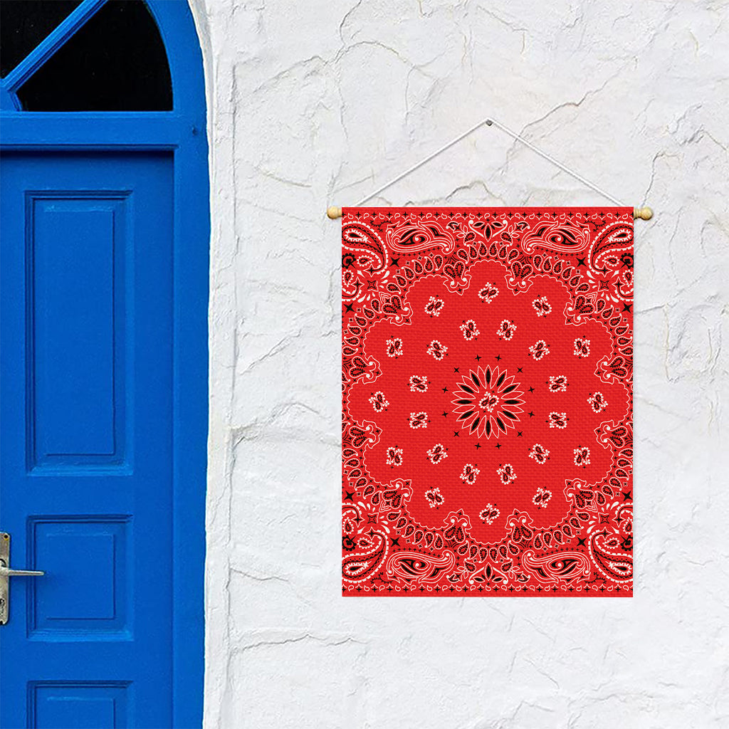Red Black And White Bandana Print Garden Flag