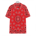 Red Black And White Bandana Print Hawaiian Shirt