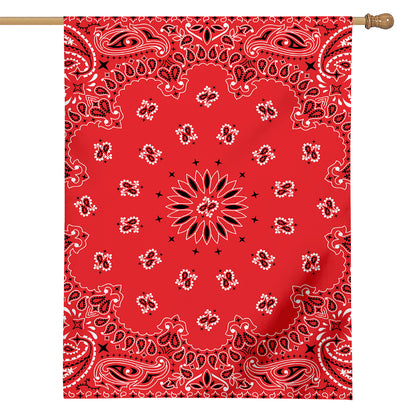 Red Black And White Bandana Print House Flag