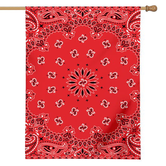 Red Black And White Bandana Print House Flag