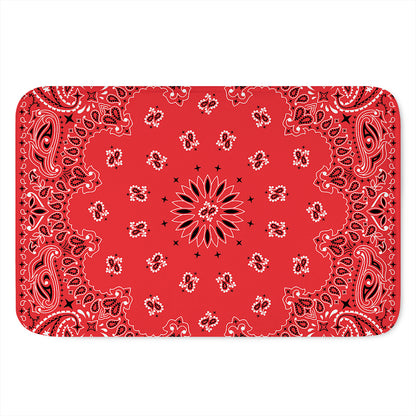 Red Black And White Bandana Print Indoor Door Mat