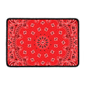 Red Black And White Bandana Print Kitchen Mat