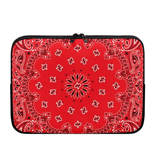 Red Black And White Bandana Print Laptop Sleeve