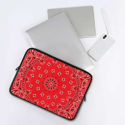 Red Black And White Bandana Print Laptop Sleeve