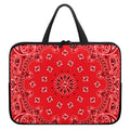 Red Black And White Bandana Print Laptop Sleeve With Handle