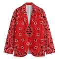 Red Black And White Bandana Print Men's Blazer