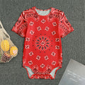 Red Black And White Bandana Print Men's Bodysuit