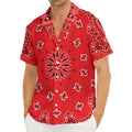Red Black And White Bandana Print Men's Deep V-Neck Shirt