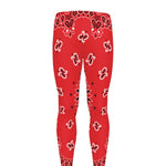 Red Black And White Bandana Print Men's leggings