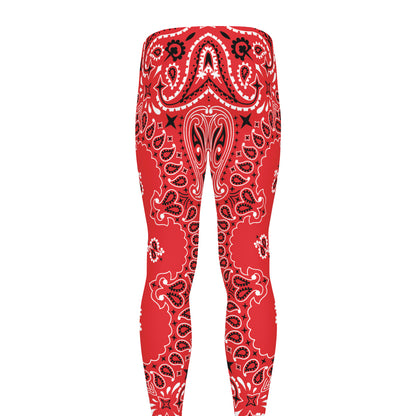 Red Black And White Bandana Print Men's leggings