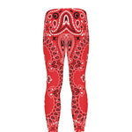 Red Black And White Bandana Print Men's leggings