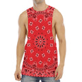 Red Black And White Bandana Print Men's Muscle Tank Top
