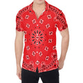 Red Black And White Bandana Print Men's Shirt