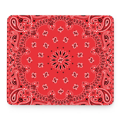 Red Black And White Bandana Print Mouse Pad