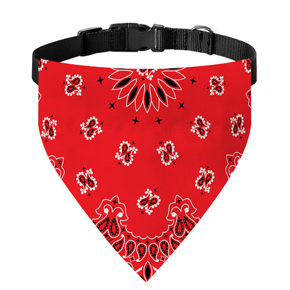 Red Black And White Bandana Print Over The Collar Dog Bandana