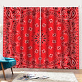 Red Black And White Bandana Print Pencil Pleat Curtains