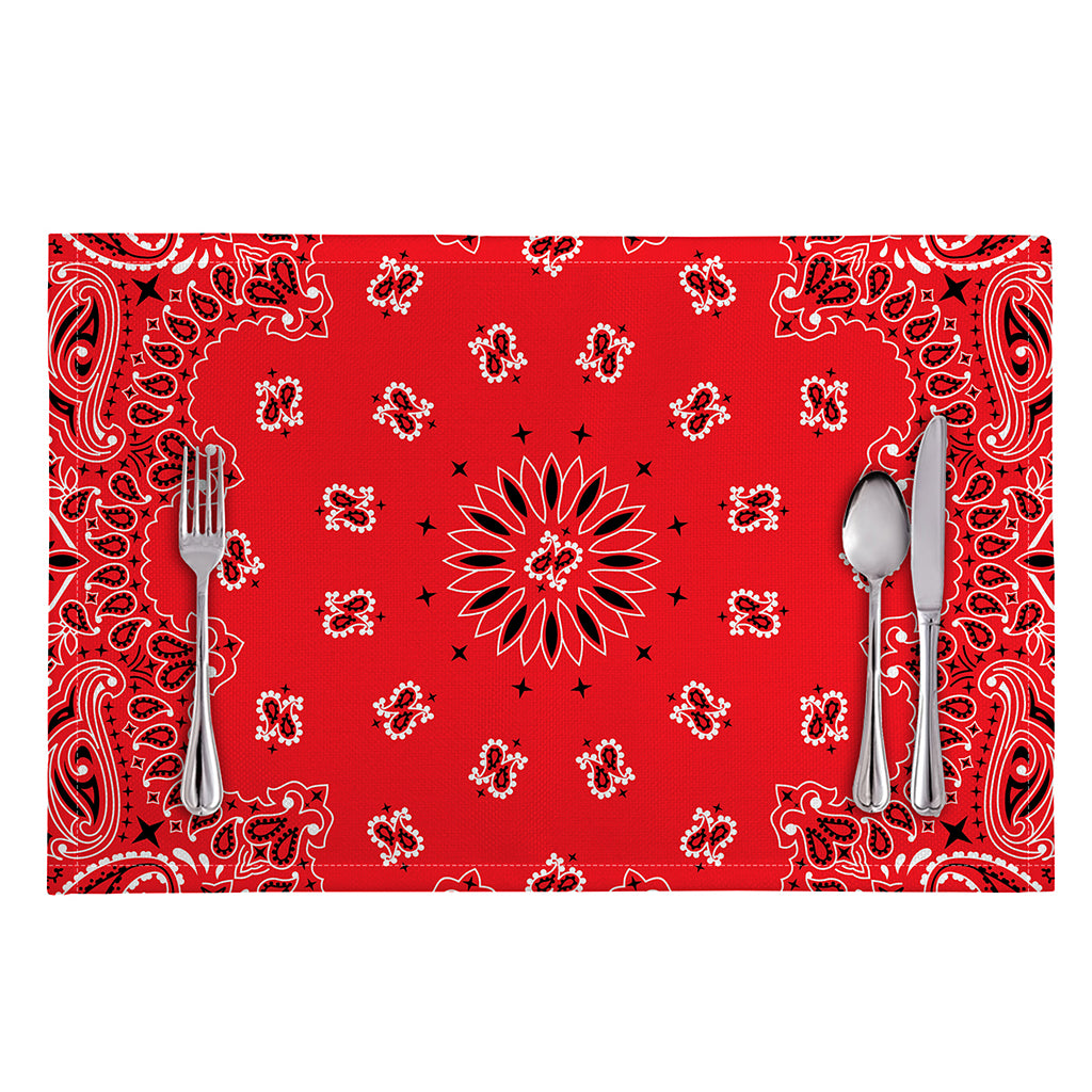 Red Black And White Bandana Print Placemat