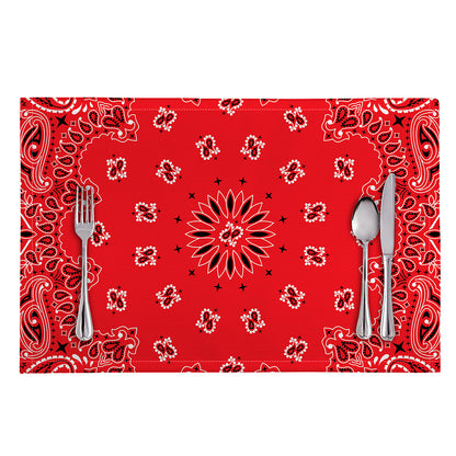 Red Black And White Bandana Print Placemat