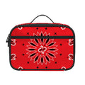 Red Black And White Bandana Print Portable Lunch Bag