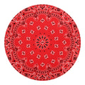 Red Black And White Bandana Print Round Blanket