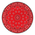 Red Black And White Bandana Print Round Floor Mat