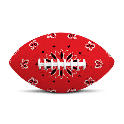 Red Black And White Bandana Print Rugby Ball